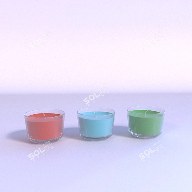 Glowing Delights: Decorative Candle Set 3D model image 2