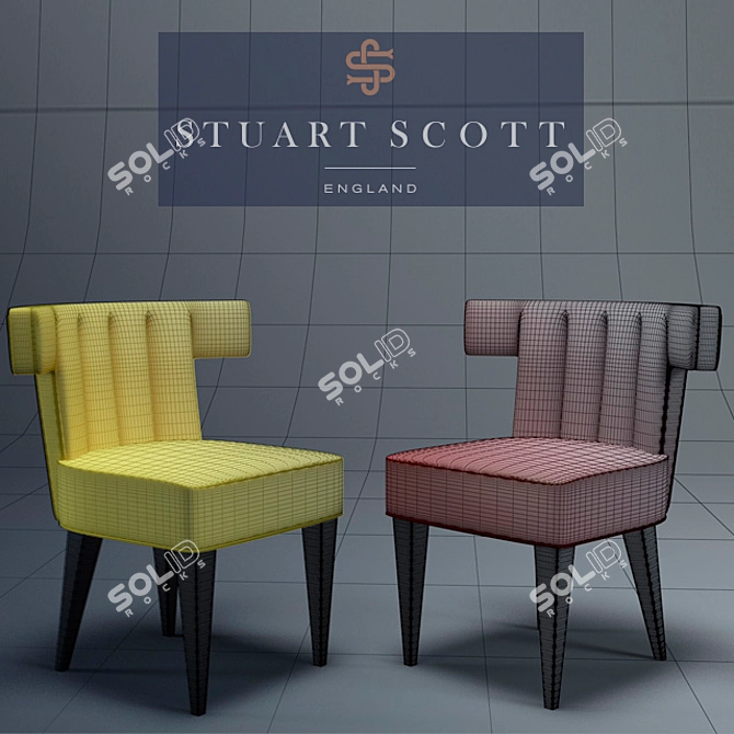 Elegant Isabella Dining Chair 3D model image 3