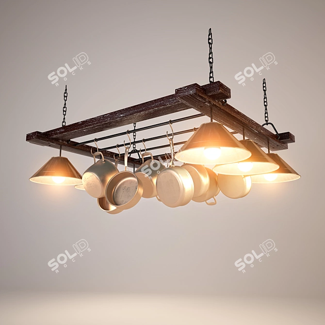 Kitchen Pendant Chandelier 3D model image 1