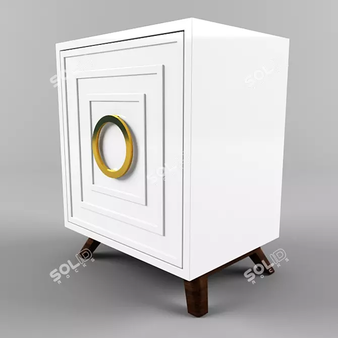 Cooper White Lacquer Mini Cabinet 3D model image 1