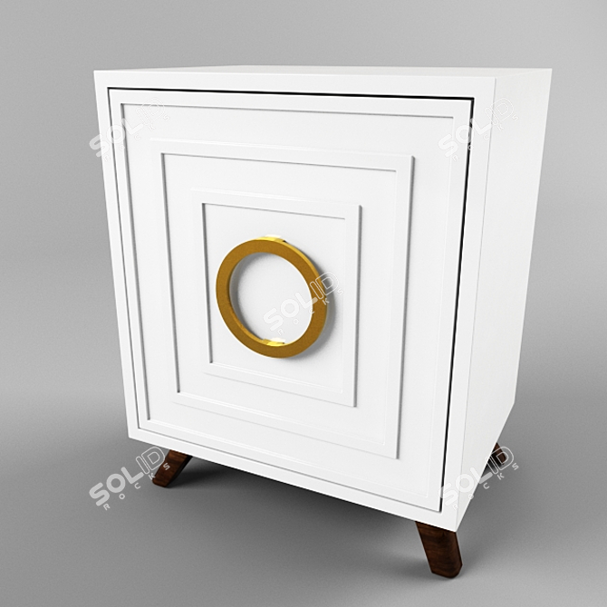 Cooper White Lacquer Mini Cabinet 3D model image 2