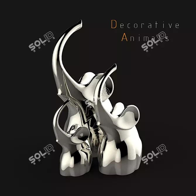 Abstract Minimalist Animal Statues 3D model image 1