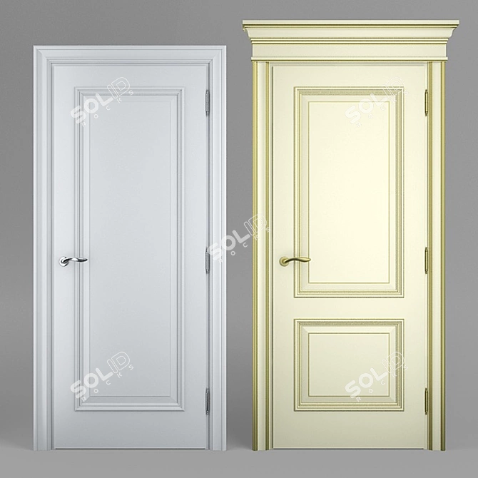 Elegant Interier Door: Model 04 3D model image 1