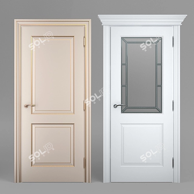 Elegant Interier Door - Model 06 3D model image 1