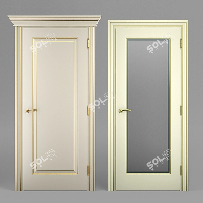 Elegant Interier Door - Model 07 3D model image 1