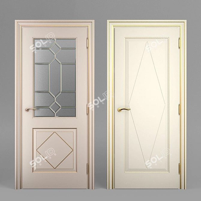 Modern Style Interior Door Model 10 3D model image 1