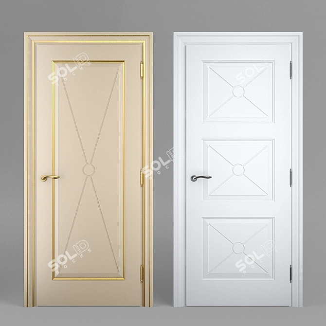 Elegant Interier Door Model 12 3D model image 1