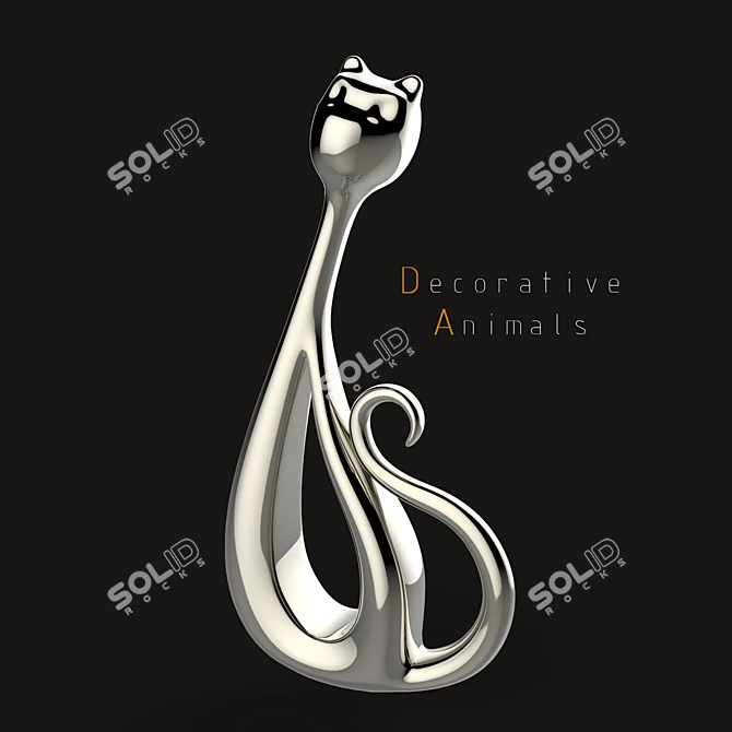 Chic Animal-inspired Decor Statues 3D model image 1