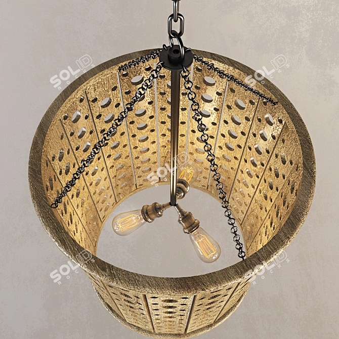 Elegant Rustic Pendant Lighting 3D model image 2