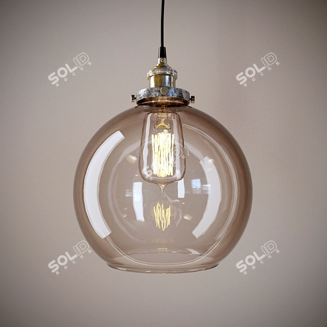 Clear Glass Loft Pendant 3D model image 1