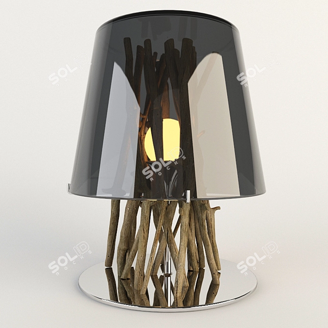 Modern Chrome Table Lamp 3D model image 1