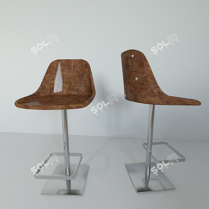 Luxury Bar Stool 3D model image 1