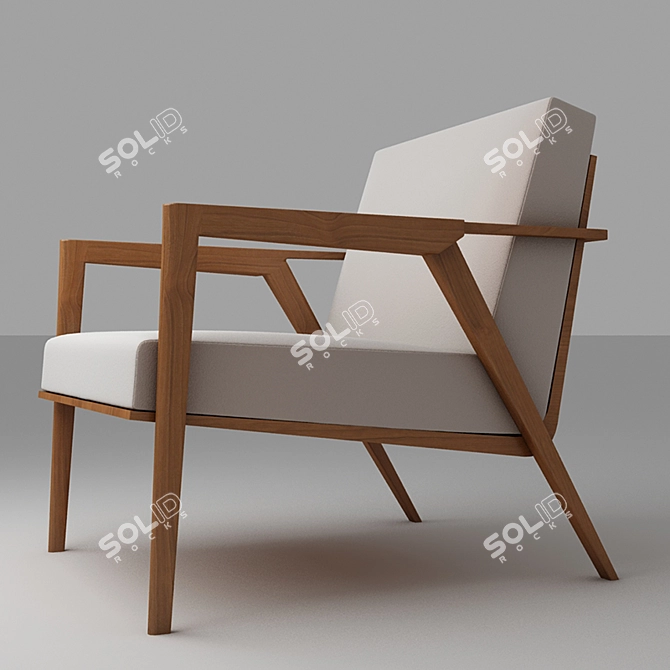 Sophisticated Holly Hunt Armchair 3D model image 3