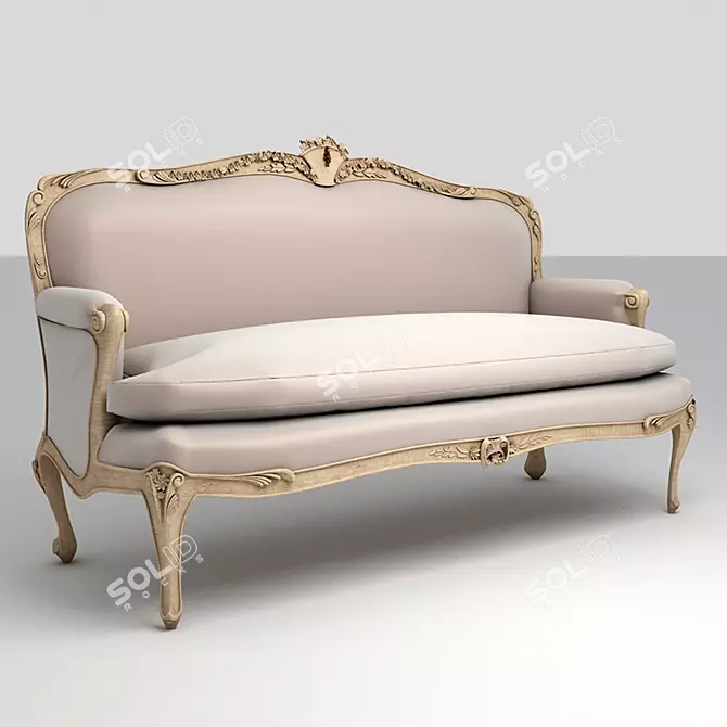 Elegant Louis XV Sofa 3D model image 1