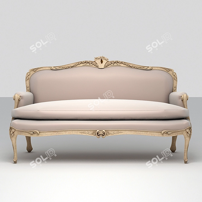 Elegant Louis XV Sofa 3D model image 2