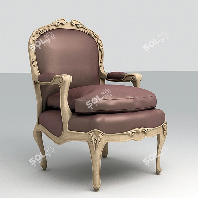 Elegant Louis XV Armchair 3D model image 1