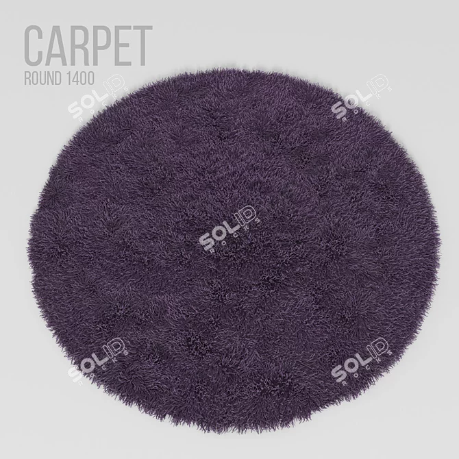 Plush Geometric Carpet - 1400mm Diameter 3D model image 1