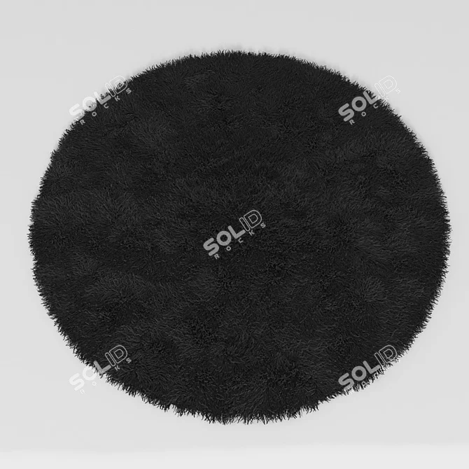 Plush Geometric Carpet - 1400mm Diameter 3D model image 3