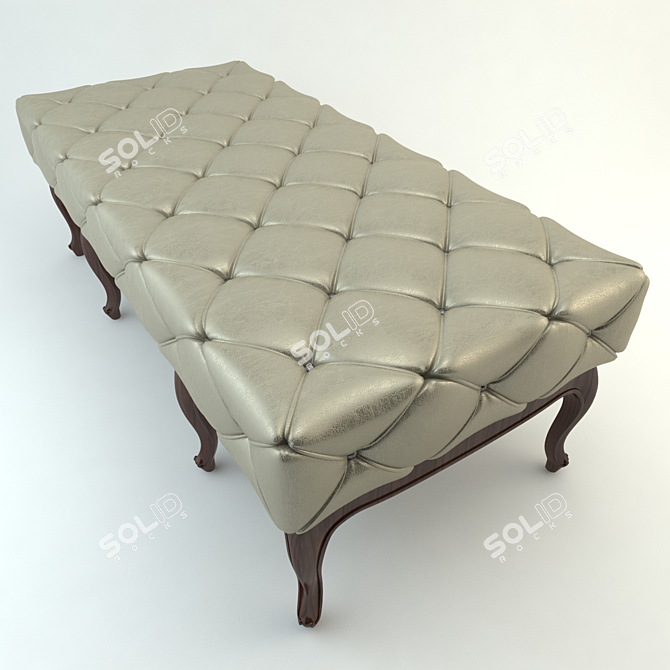 Quilted Classical Bench - Luxurious Seating 3D model image 2