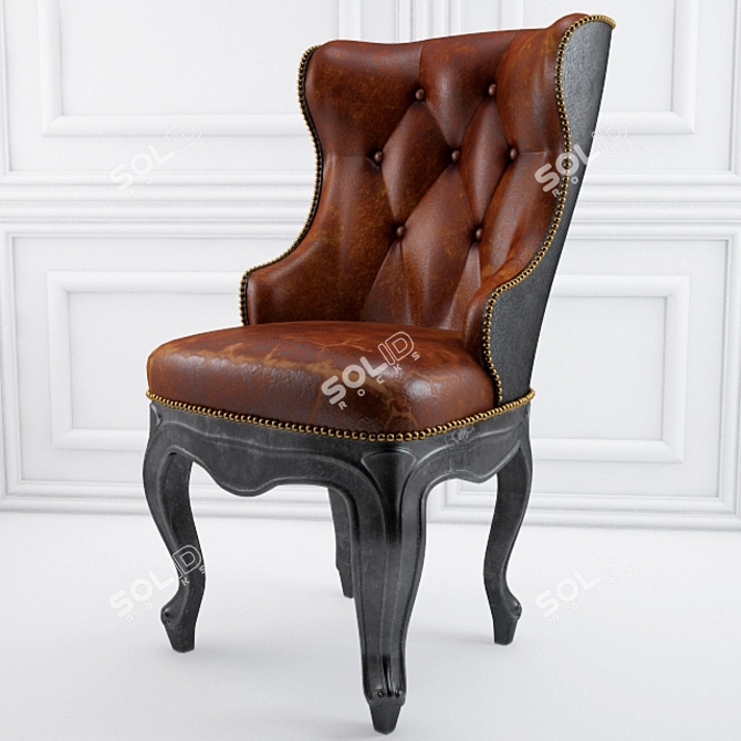 Retro Leather Armchair 3D model image 1