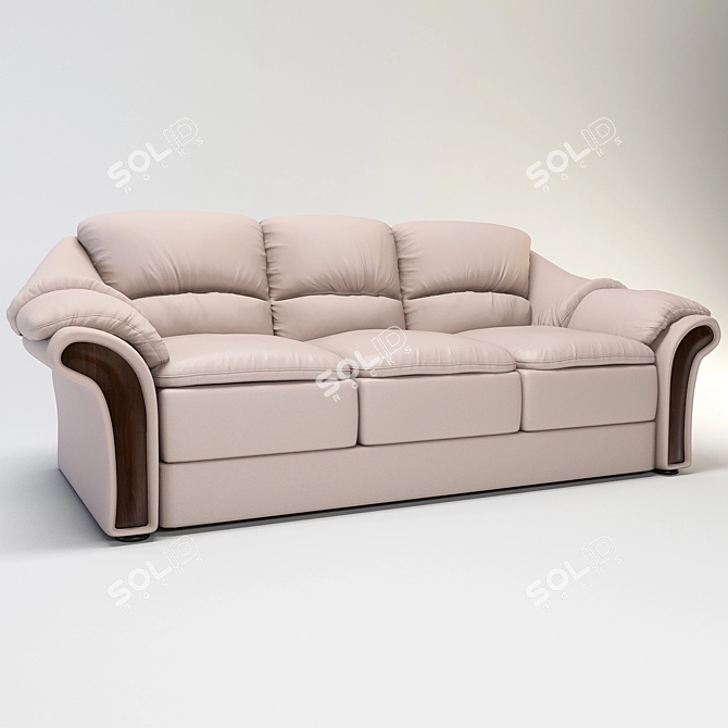 Elegant Modern Sofa 3D model image 1