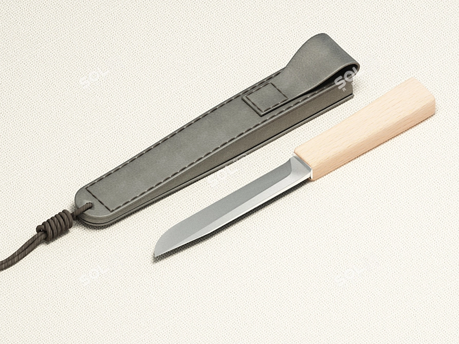  Handmade Sharp Knife 3D model image 1