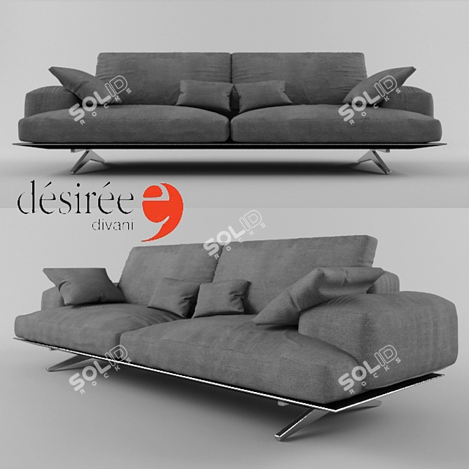 Title: Desiree's Platz Sofa: Elegant Minimalism 3D model image 1