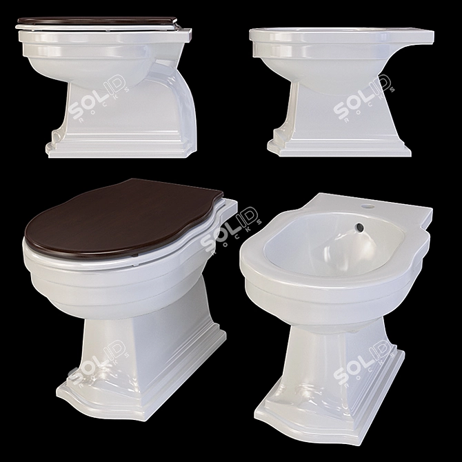 Althea Royal Floor Toilet & Bidet 3D model image 4