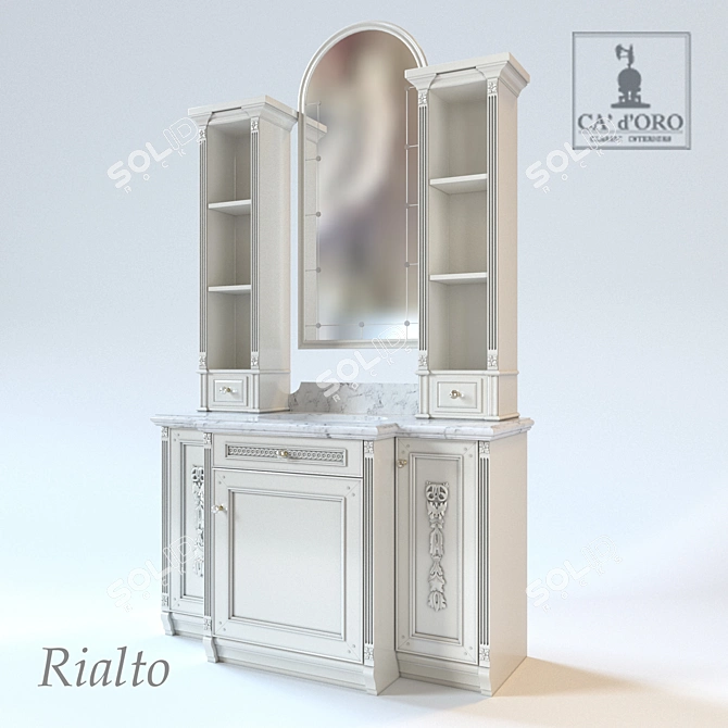 Title: CAdORO Rialto Bridge Pendant 3D model image 1