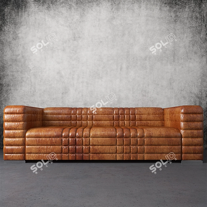 Luxurious Dialma Brown Sofa - High-Quality Comfort! 3D model image 1