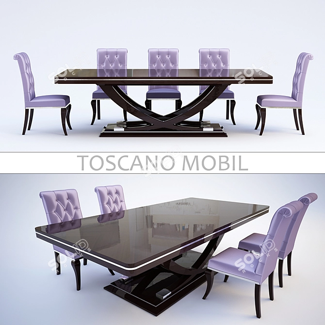 TOSCANO MOBIL Dining Set 3D model image 1