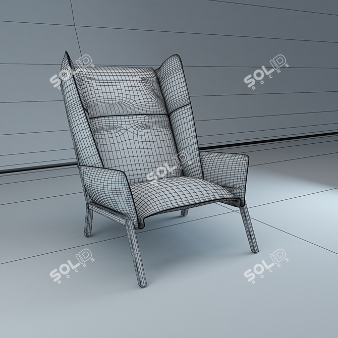 Elegant BEAU FIXE Armchair 3D model image 3