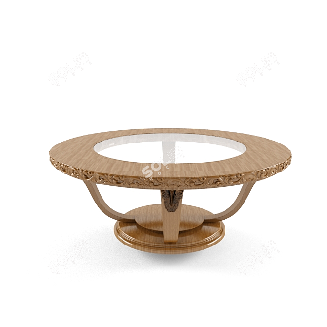  Modern Wooden Table 3D model image 2