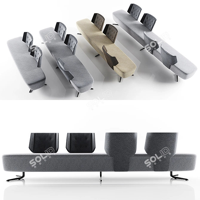 ESTEL EMBRACE Soft Office Benches 3D model image 3