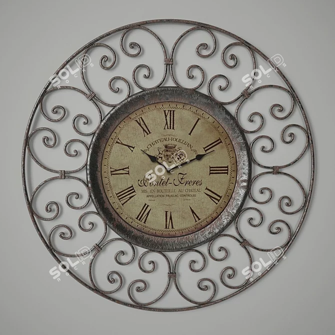 German Made HETTICH Wall Clock 3D model image 1