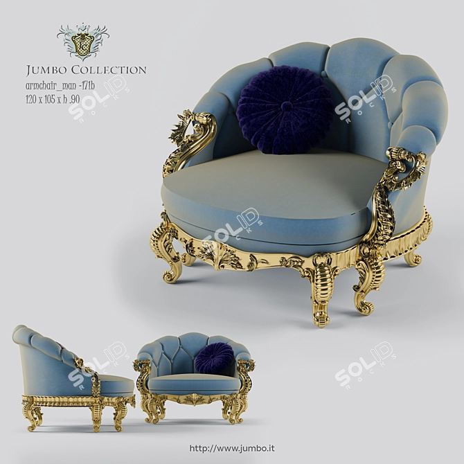 Regency Jumbo Armchair | 120x105x90 3D model image 1
