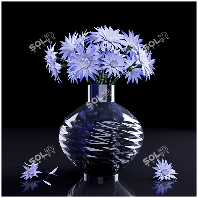 Elegant Blossom Vase 3D model image 1