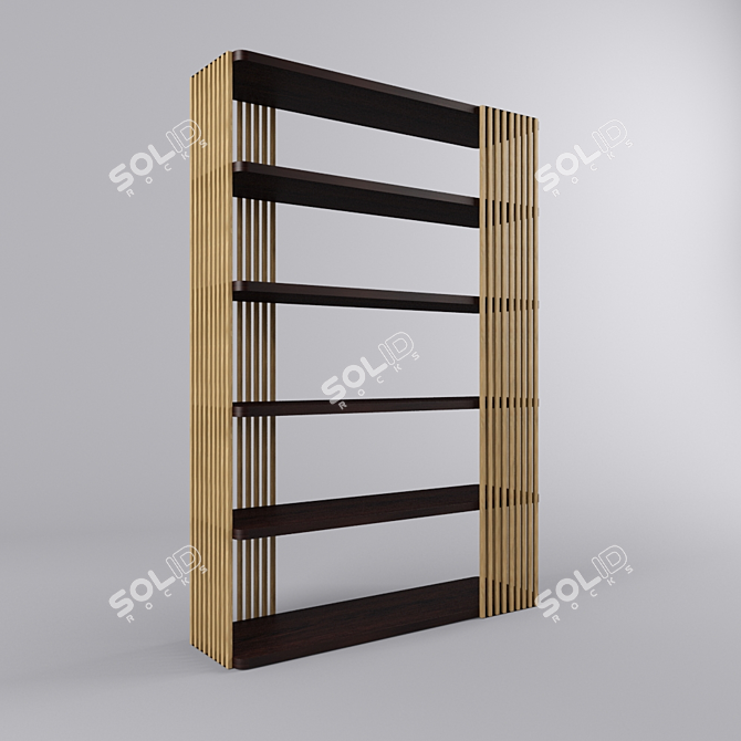 Elegant Empire Bookshelf 3D model image 1