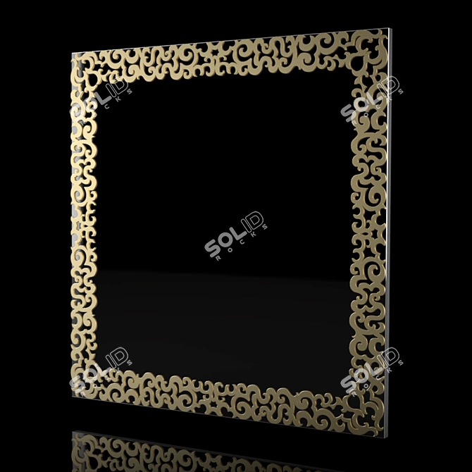 Elegant Gold Aramis Mirror 3D model image 1