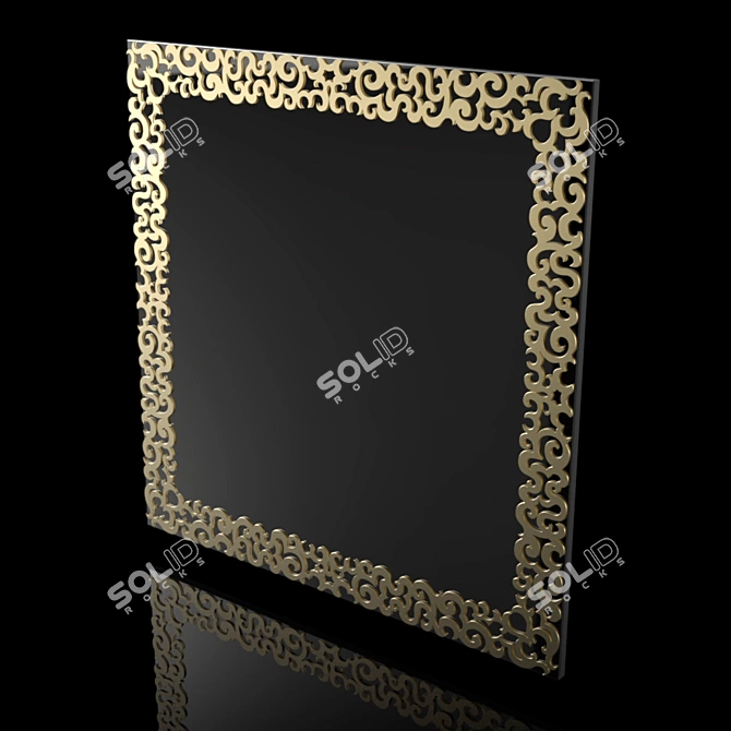 Elegant Gold Aramis Mirror 3D model image 3