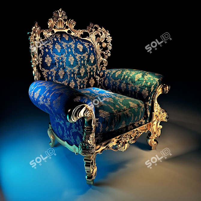 Luxury Gold Chair by Asnaghi Interiors 3D model image 1