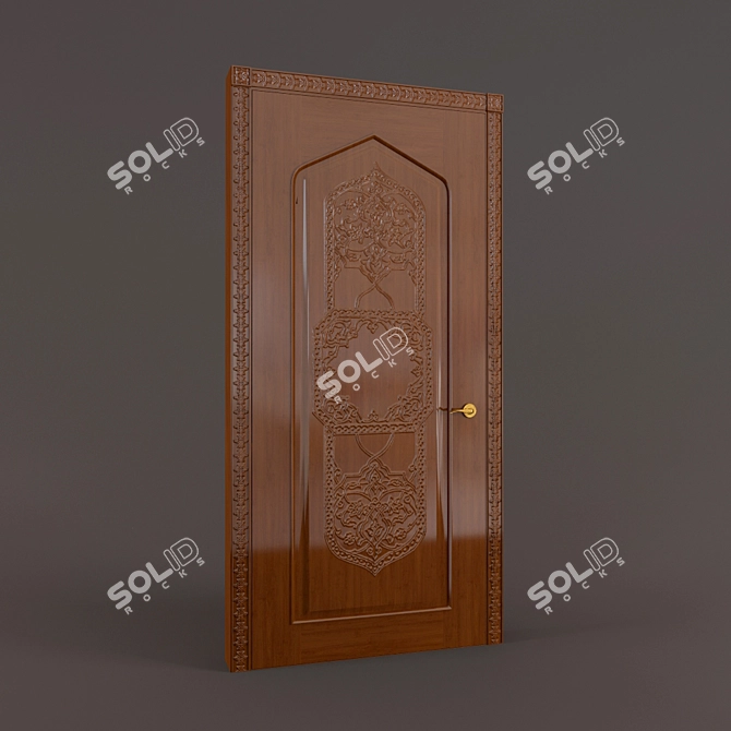 Oriental Charm: Doorway Delight 3D model image 1