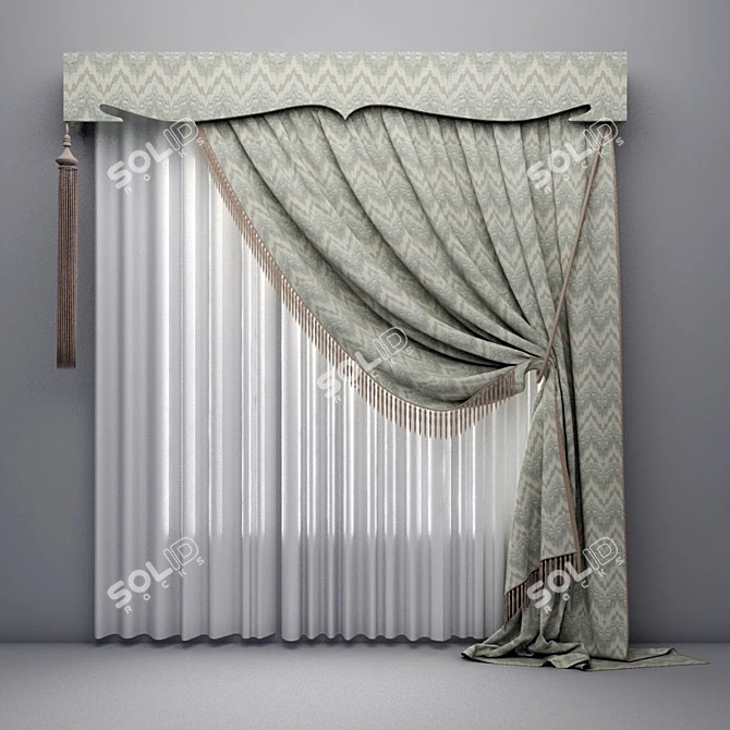 Elegant Drapery: Perfect Window Accent 3D model image 1