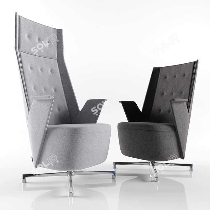 Embrace Lounge Chairs: Elegant Office Seating 3D model image 2