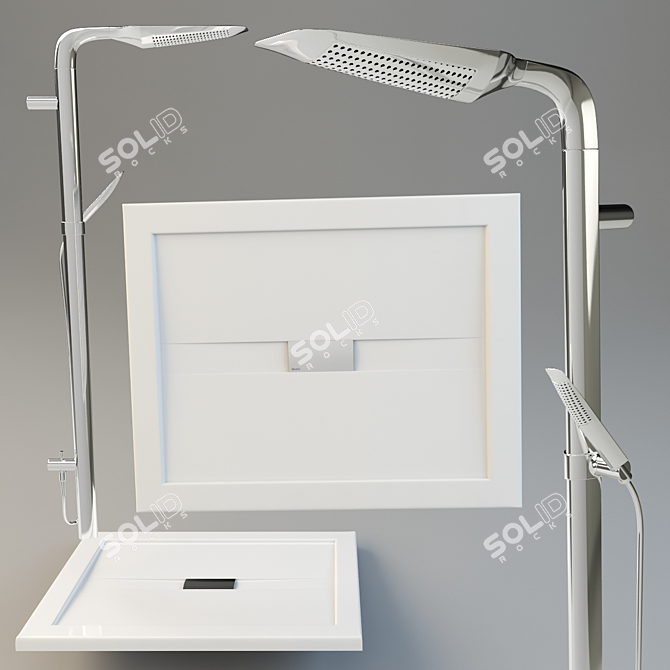 Luxurious Teuco Wilmotte Shower Set 3D model image 1