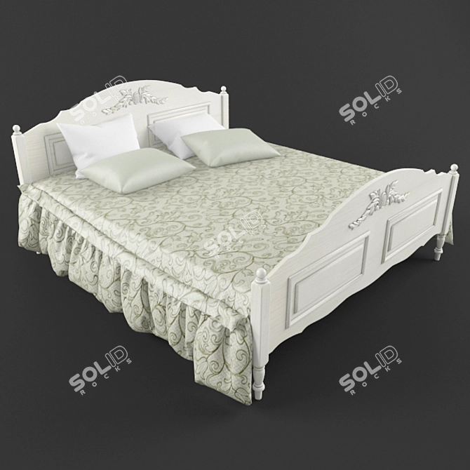 Luxurious Francoise Double Bed 3D model image 1