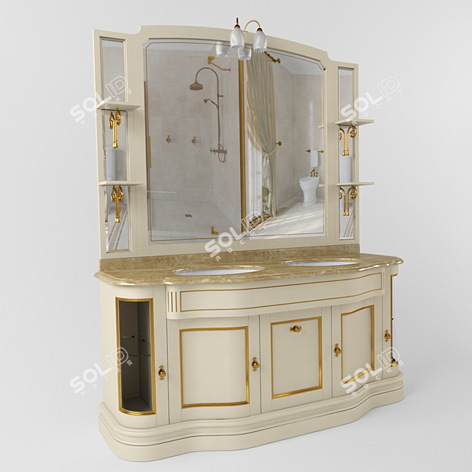 Classic Eurodesign Washbasin: IL Borgo Collection 3D model image 1