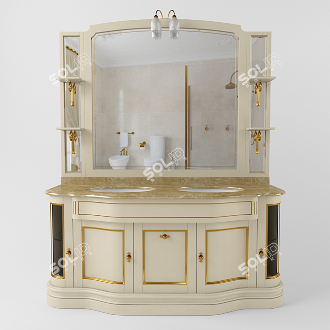 Classic Eurodesign Washbasin: IL Borgo Collection 3D model image 2