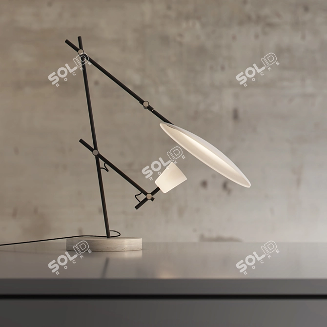 Crescent Glow: Lewis Yee's Table Elegance 3D model image 2