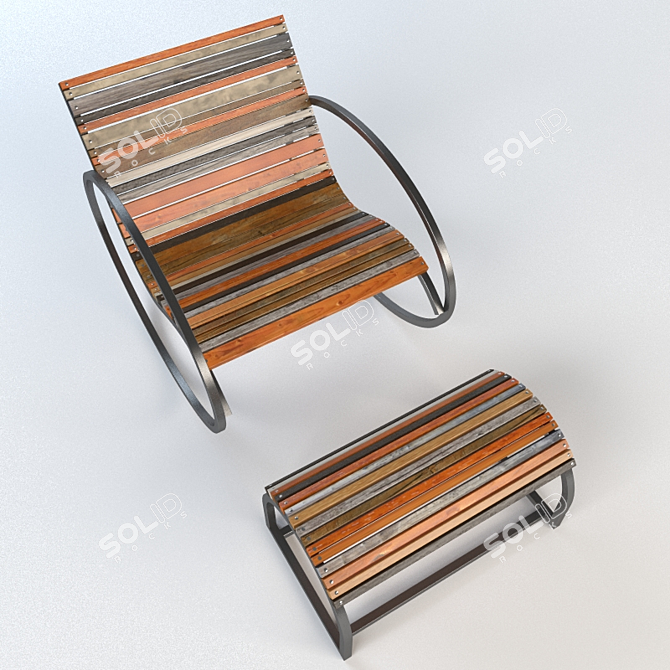 Cozy Rocking Chair 3D model image 2